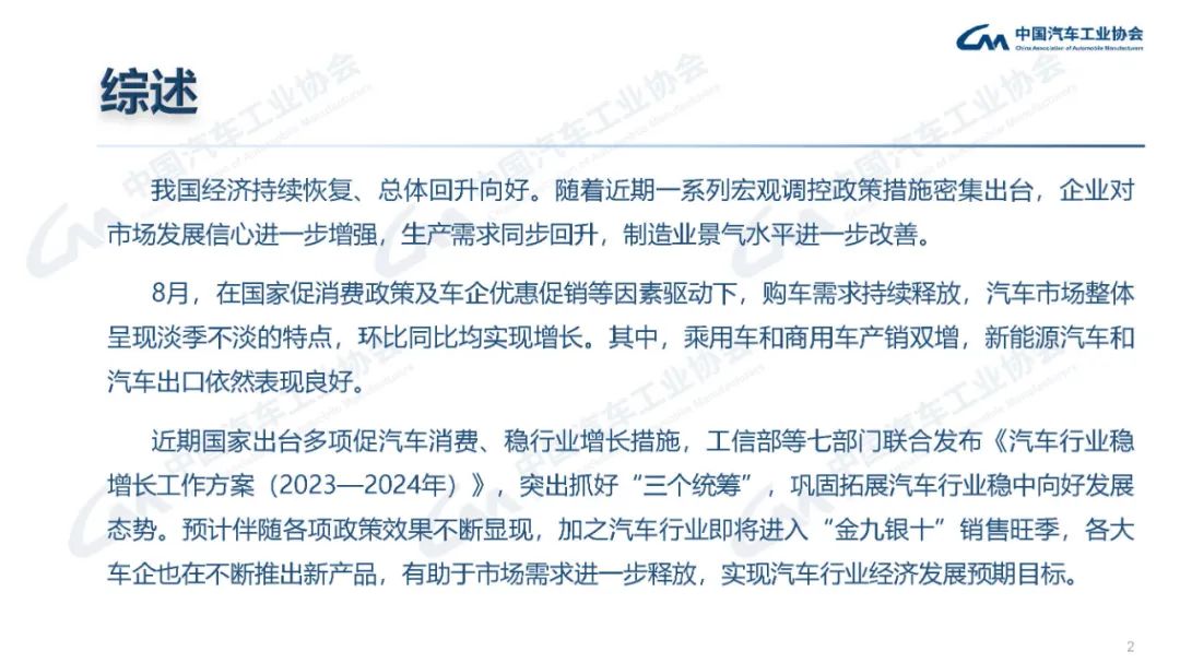中汽協：8月汽車銷量258.2萬輛，同比增8.4%